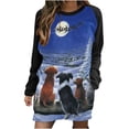 thumbnail image 1 of Nueva moda Casual estampado manga larga cuello redondo contraste Color suéter Top mujer ropa sudadera vestido Fridja  yut1582, 1 of 5