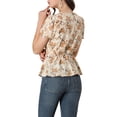 thumbnail image 3 of INSPIRE CHIC Women's Floral Cross V Neck Elastic Waist Peplum Blouse, 3 of 6