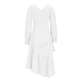 thumbnail image 4 of Vintage Western Long Sleeve Dresses for Women Fashion Lace-Up Front Renaissance Dress Deep V Neck Halloween Outfit, 4 of 7