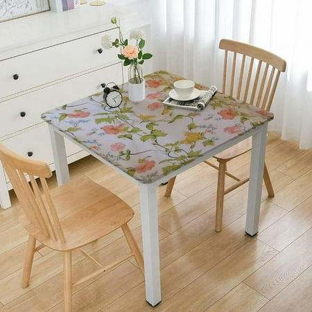 

YANMS Flower Pattern Square Tablecloth 100% Polyester Fiber Dining Table Protection 40*40