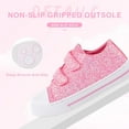 thumbnail image 4 of EUXTERPA Girls Pink Glitter Shoes Kids Casual Walking Sneakers with Hook and Loop Toddler Size 9, 4 of 6
