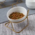 thumbnail image 4 of Cuencos para gatos, cuencos de cerámica para mascotas con soporte elevado inclinado de 15 para comida y agua, comedero para platos para gatos antivómitos, perfecto para cachorros y perros pe, 4 of 5