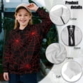 thumbnail image 6 of Uorisanigo Girls Oversized Sweatshirts Red Cobweb Half Zip Pullover Sweatshirt for Teen Girl Lightweight Long Sleeve Pullover Top Quarter Zip Hoodies No Hood Fall Winter Clothes, 6 of 7
