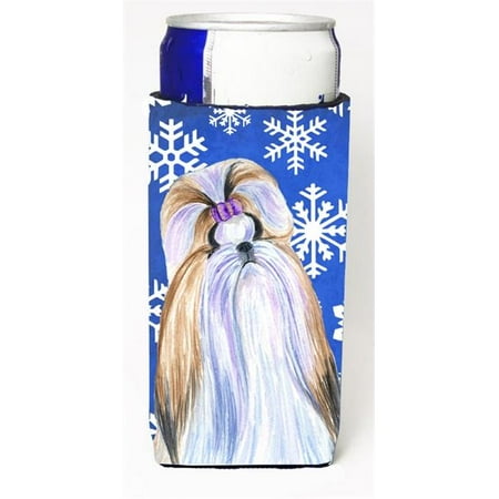 

Shih Tzu Winter Snowflakes Holiday Michelob Ultra bottle sleeve for Slim Can