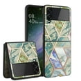 thumbnail image 1 of ANJ+ Hard Protective Printed Case Cover Compatible with Samsung Galaxy Z Flip 4 - Nordic Marble Pattern (Green), 1 of 4