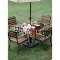 thumbnail image 3 of Outdoor Tablecloth with Umbrella Hole and Zipper, Christmas Plaid Square Table Cloth 54x54 Inch Waterproof Tablecloth, Black Snowman Xmas Tree Snowflake Buffalo Picnic Table Cover for Patio Camping, 3 of 7