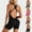 Black, variant on Women Strappy Backless Jumpsuits Tummy Control Bodycon Yoga Romper One Piece Workout Jumpsuit Shorts M&Coffee