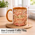 thumbnail image 2 of You Are Enough Coffee Mug, Inspirational Gift for Women, Self Love Quote Cup, Floral Heart Butterfly Design, Ceramic 11 Oz Mug, 2 of 4