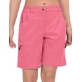 thumbnail image 2 of Little Donkey Andy Women's Hiking Shorts 9 Inch Inseam, Lightweight Golf Shorts Quick Dry with Zippered Pockets (Pink XS), 2 of 6