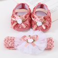 thumbnail image 5 of Otqutp Holiday Dance Shoes for Flower Girls Baby Shoes Plus Headband Set Cute Baby Princess Shoes with Dress Shoes Toddler Shoes, 5 of 5