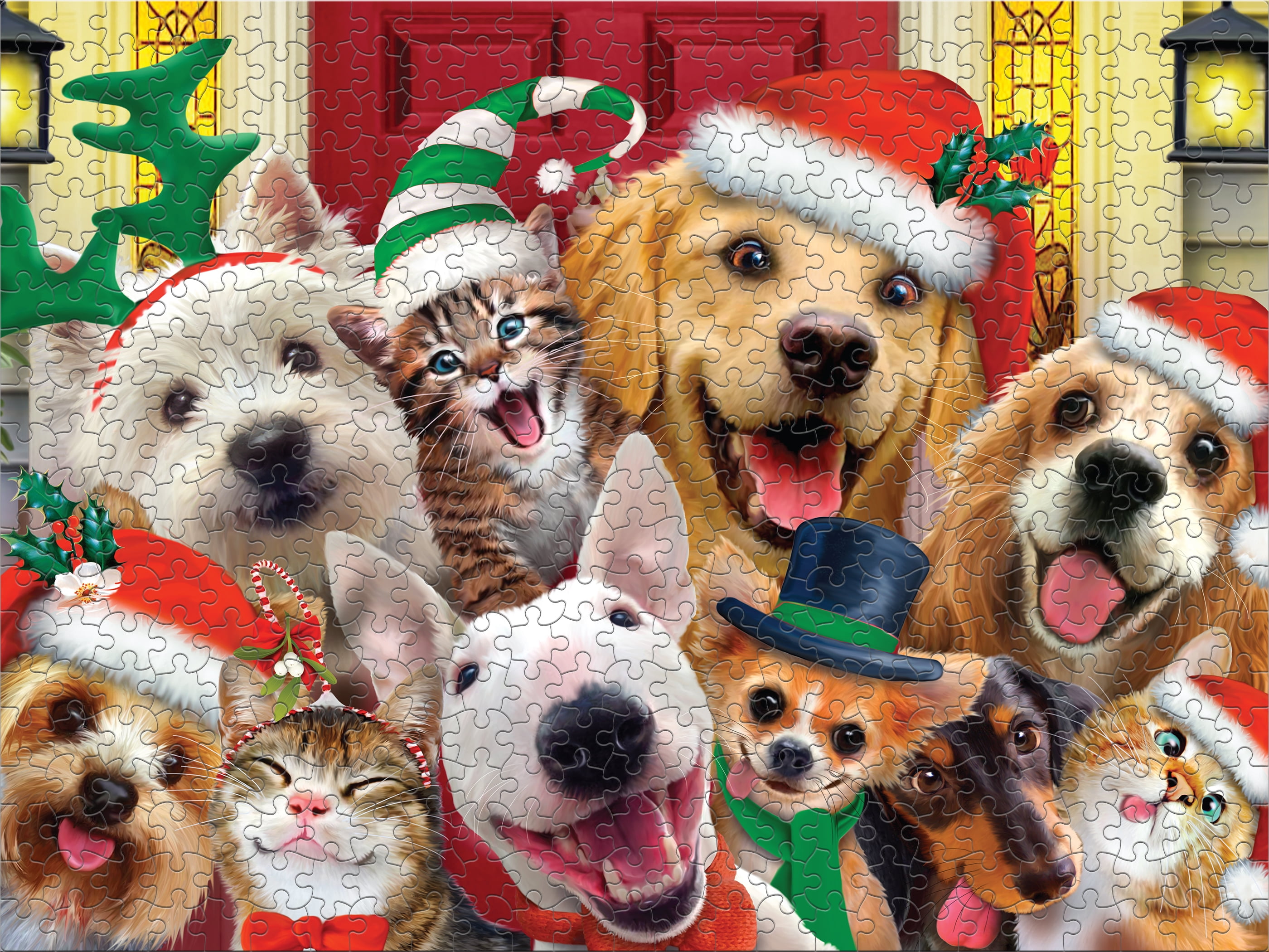Ceaco Holiday Dogs Selfies (Howard Robins) 500 Piece Interlocking Jigsaw Puzzle