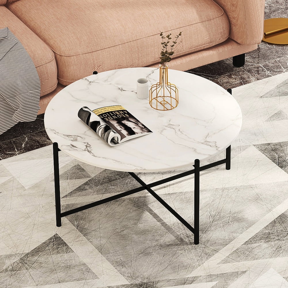 Kepooman Modern Round Nesting Coffee Tables with Marble Top, 36" Wooden Side End Table for Living Room Small Space Kepooman Modern Round Nesting Coffee Tables with Marble Top, 36" Wooden Side End Table for Living Room Small Space