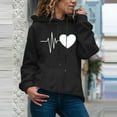 thumbnail image 2 of Wolfast Chandails à Capuchon Décontractés pour Femmes, Hauts de Type Jumper, Chandail Imprimé pour Dames, Blouse T-Shirt, Noir, G, 2 of 4