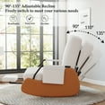thumbnail image 6 of Furniliving Rocking Chair, Upholstered Nursery Rocking Chair with Footrest and Adjustable Backrest, Glider Rocker Accent Chair for Living Room, Bedroom, Nursery, White, 6 of 10