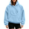 thumbnail image 5 of CAIVO Women Pet Carrying Hoodie Oversized Fuzzy Pullover With Dog Pouch Long Sleeve Drawstring Warm Casual Winter Tops Soft Streetwear, 5 of 8