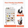 thumbnail image 5 of KFFKFF 7-Tier Rolling Storage Rack with 24 Organizer Bins, Steel Wire Shelving System with Wheels, Mobile Organizer for Garage, Warehouse, Office, Classroom, and Kitchen, 5 of 9