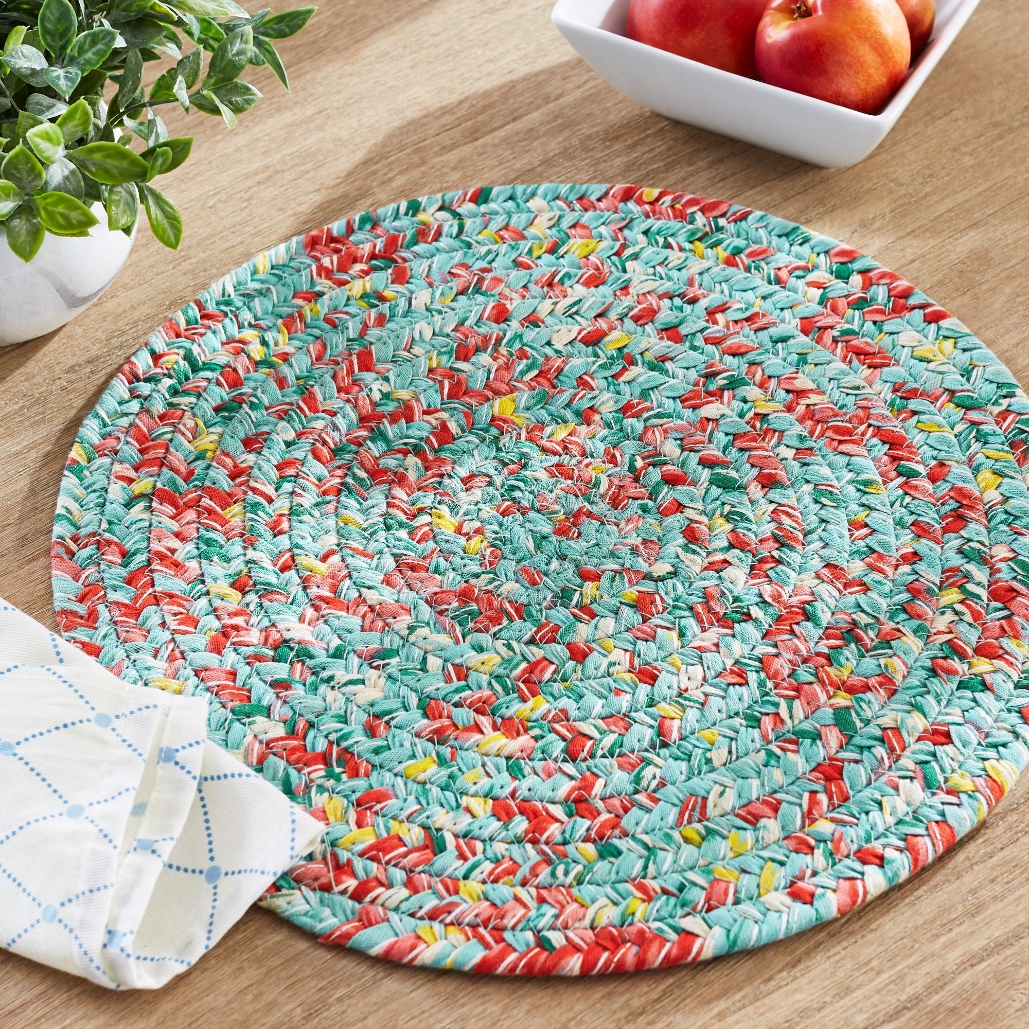 The Pioneer Woman Vintage Floral Braided Single Cotton Placemat Centerpiece 