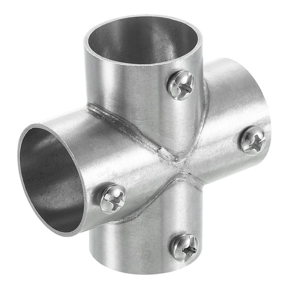 1 Pack 4-Way Cross Pipe Fitting Connector Fit 1" OD Pipe