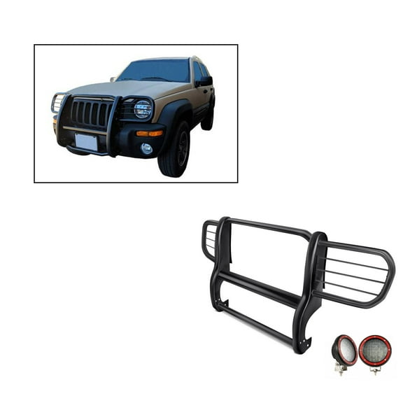 Black Horse Off Road 17EH26MAPLFR Grille Guard Kit for Jeep Liberty