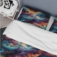 thumbnail image 4 of Designart "Cosmic Plaid Journey" Blue Damask Bedding Covert Set - Bohemian & Eclectic Bed Set With 2 Shams, 4 of 5