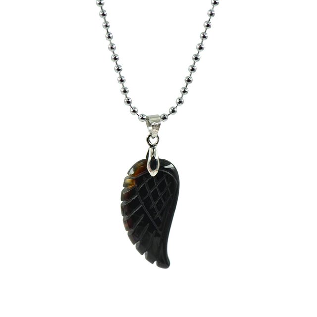 Piedras Naturales Talladas De ángel Colgante Collar Para Mujeres Hombres, Un Perfecto Para Un Ser Querido Salvador Collar de ala de ángulo