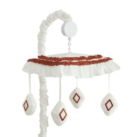 UPC: 0846480088226 | Sweet Jojo Designs Boho Diamond Boy Girl Baby Nursery Musical Crib Mobile – Ivory Burnt Orange Rust Off White Diamond Tufted Bohemian Farmhouse Southwest Shabby Chic Designer Tribal Gender Neutral