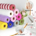thumbnail image 3 of Deco Mesh Ribbon - 10inch x 30 feet Each Roll Metallic Foil Mesh Ribbon for Christmas, Valentine's Easter Wreath and Home Decorating, 3 of 7