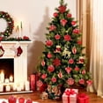 thumbnail image 6 of Lyacmy 46 Pcs Christmas Ball Ornaments Set, 3.15inches Red Gold Shatterproof Ball Hanging with Pre-Tied Strings for Christmas Tree Decorations, 6 of 9