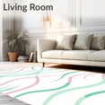 thumbnail image 2 of ODIKA 5x7 Machine Washable Non-Slip Area Rug, Contemporary Wave with Flowing Curved Lines Ultra Soft Rug, None, 522146, 2 of 7