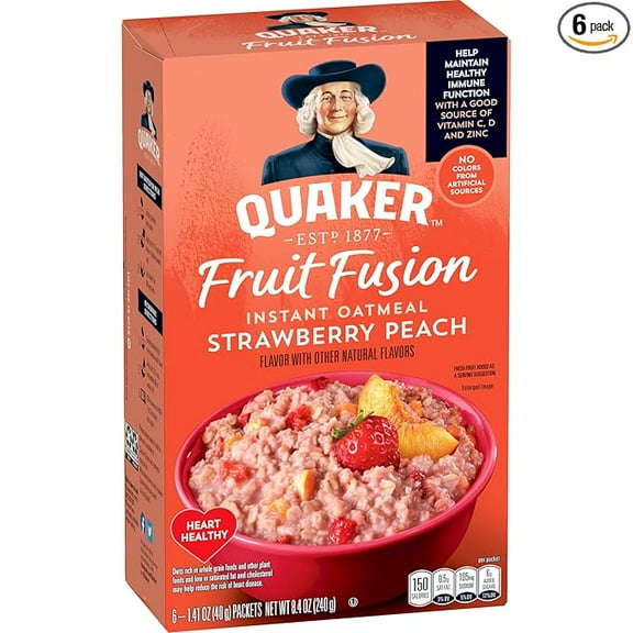 Quaker Instant Oatmeal Immune Support Strawberry Peach 8.4oz
