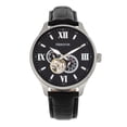thumbnail image 2 of Heritor Automatic Harding Semi-Skeleton Leather-Band Watch - Silver/Black, 2 of 9