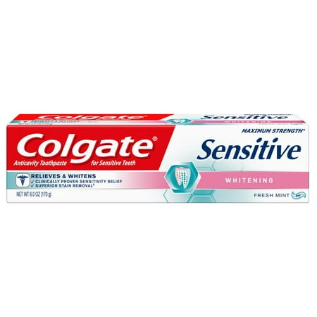 Colgate Sensitive Toothpaste, Whitening - Fresh Mint Gel Formula (6 ounce, Pack of (Best Toothpaste For One Year Old)