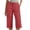 Red, variant on Noric Women's Cargo Capri Pants Elastic Waist Casual Workwear Pants with Pocket Summer Cropped Trousers