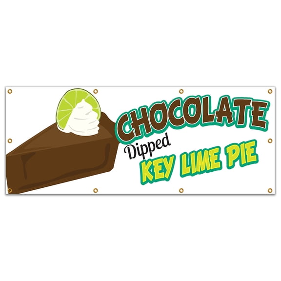 Chocolate Dipped Key Lime Pie 96" Banner Concession Stand Food Truck Single Sided