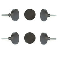 Set of 6 Metal Black Jena Big Cabinet Knobs by Perilla Home