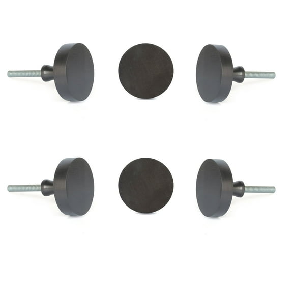Set of 6 Metal Black Jena Big Cabinet Knobs by Perilla Home