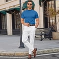 thumbnail image 4 of Shirts for Men Slim Fit Crew Neck Basic Tees Stretch Comfortable Casual Wrinkle Free Solid Color Thermal Tops, 4 of 6