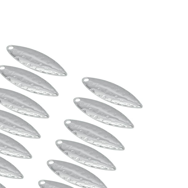 destyer 20x Metal Spinner Blades Smooth Finish Fishing Lure Making DIY Kit  A Silver 