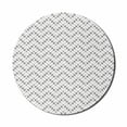 thumbnail image 1 of Abstract Mouse Pad for Computers, Repetitive Pointy Petal Flowers Arrangement Pattern on Plain Backdrop, Round Non-Slip Thick Rubber Modern Mousepad, 8" Round, White and Charcoal Grey, by Ambesonne, 1 of 2