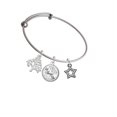 thumbnail image 2 of Delight Jewelry Black Nickeltone Clear Crystal Lucky Star Silvertone Let Things Go Tree Charm Bangle Bracelet, 2 of 4