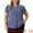 Blue, variant on DARING DIVA Women's Plus V Neck Petal Sleeve Button Down Chiffon Blouse 1X Blue
