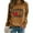 Khaki, variant on ICHUANYI Womens Fashion Shirt Loose Crewneck Sweatshirt Plus Size Long Sleeve Rugby Print Pullover Tops Fall Winter Clothing 2023