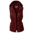 thumbnail image 2 of PacificPlex Womens Anorak Cotton Cargo Utility Vest, Junior Plus 3X, Wine, 2 of 8