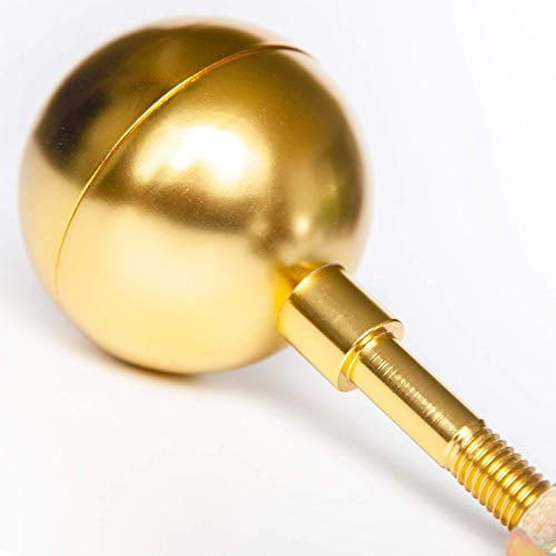 3"INCH GOLD ANODIZED ALUMINUM FLAGPOLE BALL ORNAMENT FLAG FINIAL POLE TOPPER