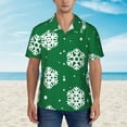 thumbnail image 4 of Balery Snowflake Print Men's Hawaiian Shirts Short Sleeve Beach Shirt Relaxed Fit Vacation Button Down Shirts-Small, 4 of 9