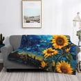 thumbnail image 2 of Naloa Vintage Starry Sky Sunflower Flannel Blankets - Thick and Warm Blanket for Winter, Soft Fuzzy Plush King Blanket for All Seasons60"x50", 2 of 6