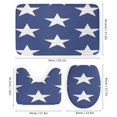 thumbnail image 3 of 4 Piece Shower Curtain Sets Bathroom Shower Curtain Set with Rugs Blue And White Stars Pattern Waterproof Fabric Bath Curtain Independence Day 4th of July for Bathroom Decor Set, 3 of 8