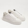 thumbnail image 6 of Sam Edelman Wess White Leather Lace Up Rounded Toe Fur Detailed Low Top Sneakers, 6 of 6