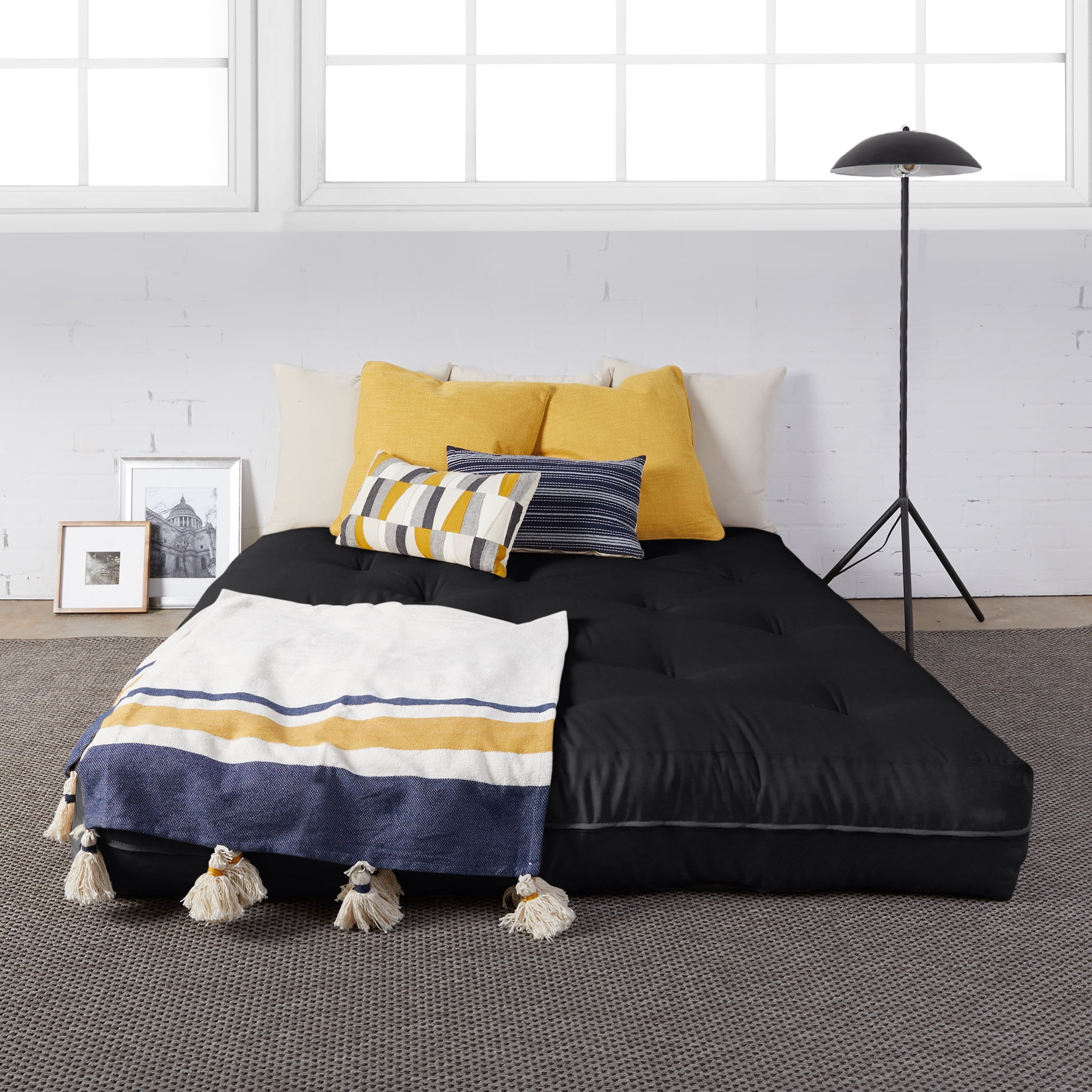 Sorra Home - 8 inch Gel Dual Memory Foam Futon Mattress, Queen Size