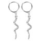 thumbnail image 1 of 1 Pair Creative Snake Shape Earrings Fashion Silver Eardrop Decorative Ear Jewelry Ear Dangle Gift for Women Lady (White Gold), 1 of 4